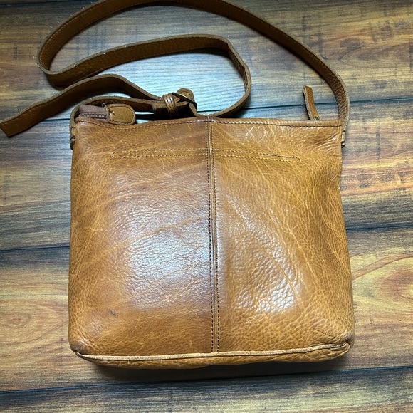 Duluth Trading Co Tan Leather Messenger Crossbody Bag - Picture 1 of 10